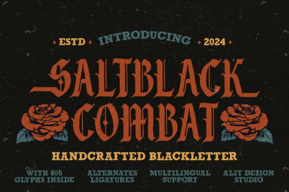 Salt Black Combat: A Bold Blackletter Typeface for Authentic Design